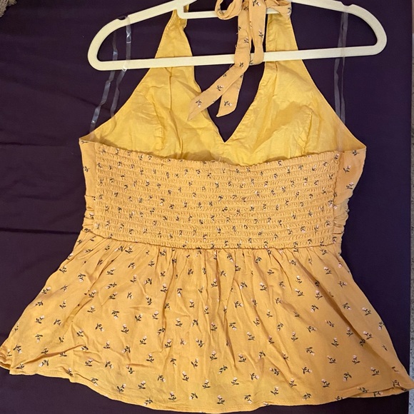 Yellow Floral Halter Top - Picture 3 of 4
